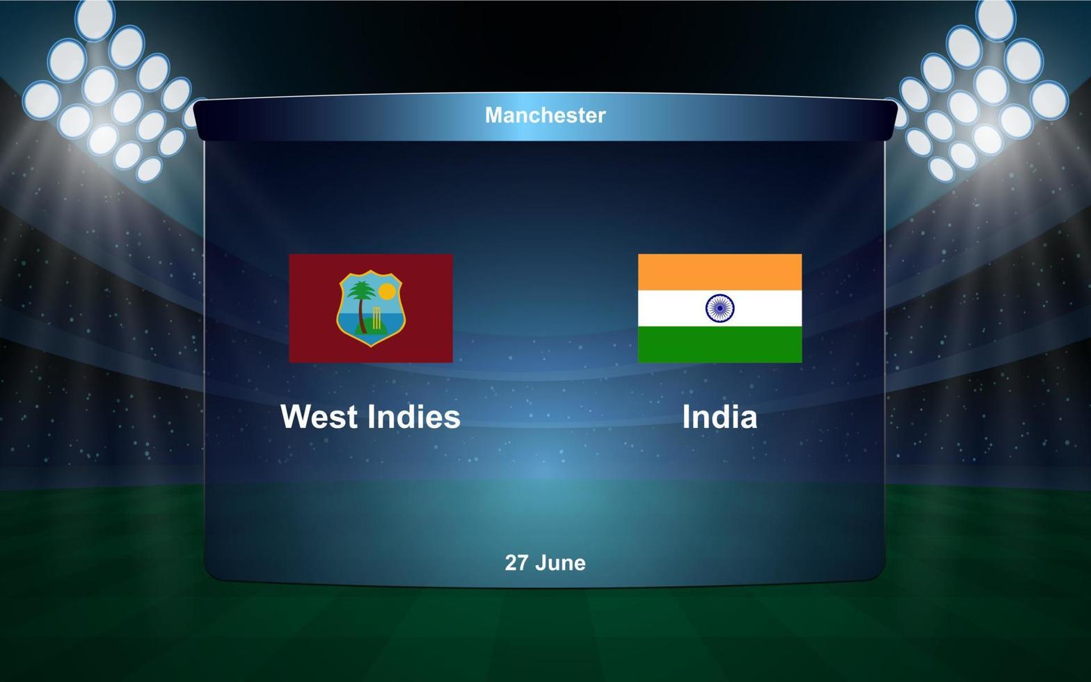 cricket scoreboard broadcast graphic template vector