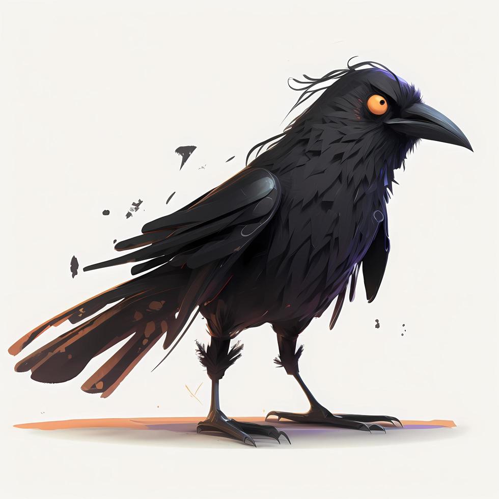 crow illustration AI Generated photo
