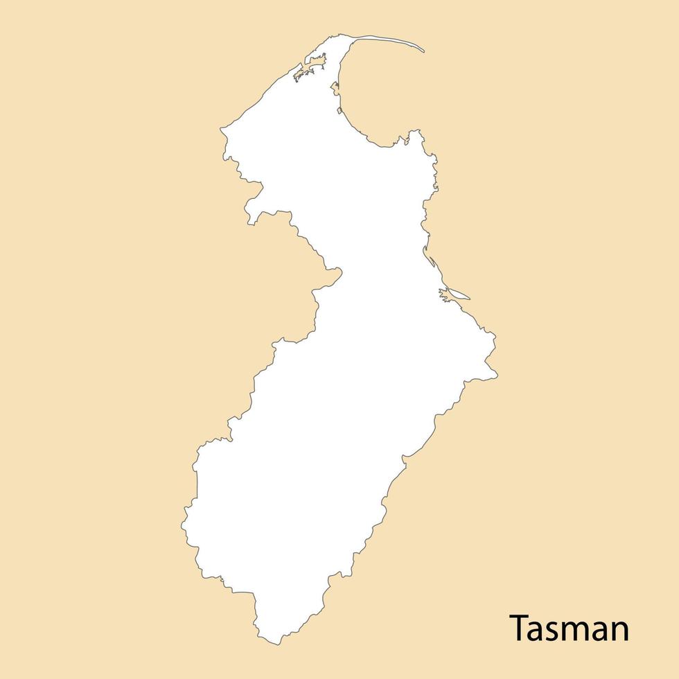 High Quality map of Tasman is a region of New Zealand vector