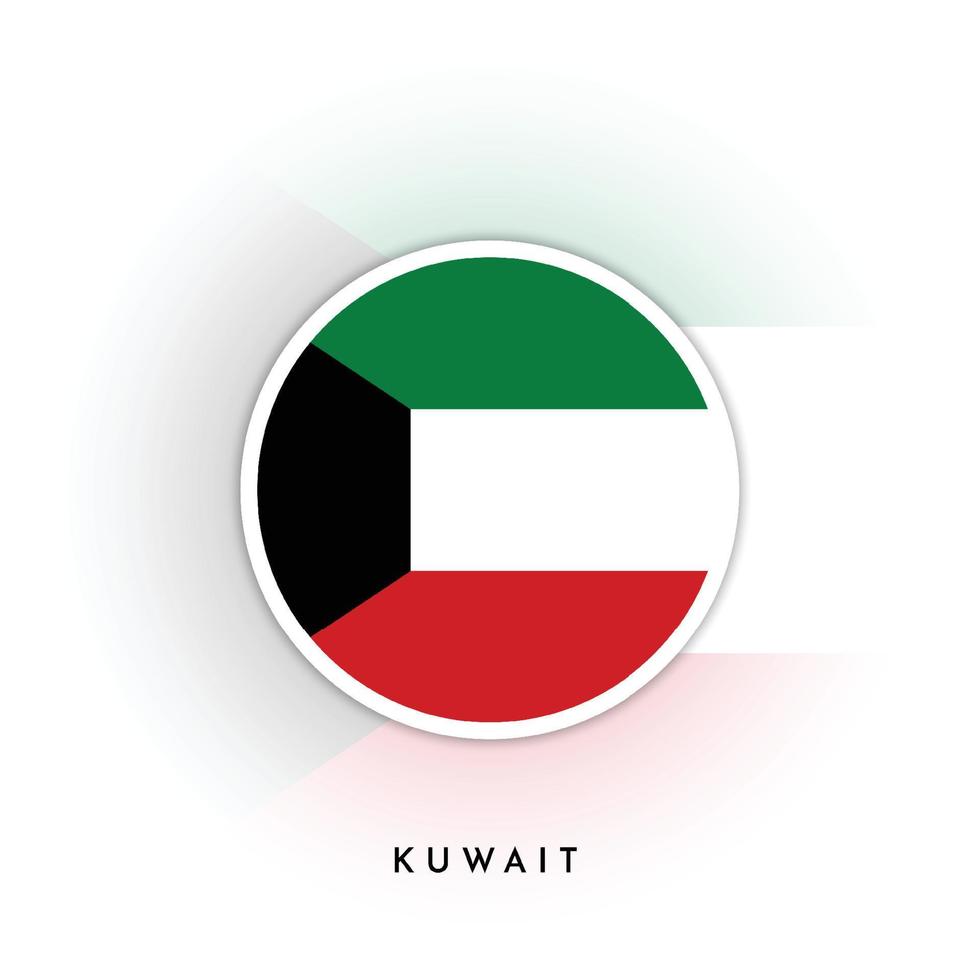 Kuwait round flag template design vector