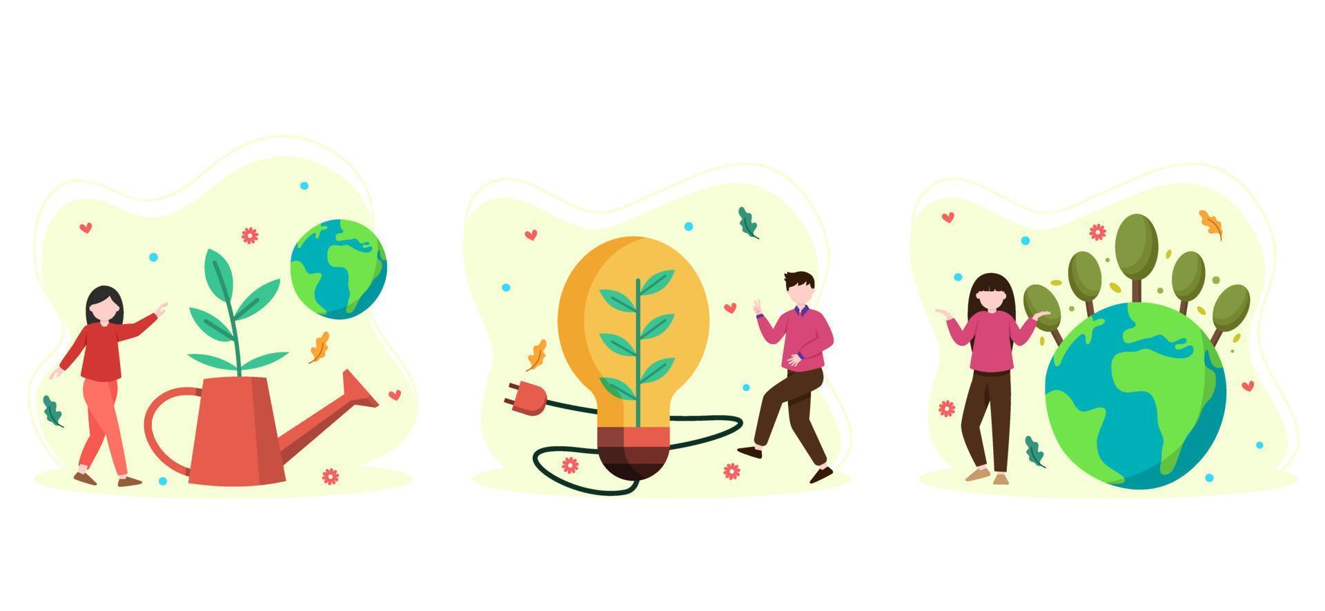 Earth Day Bundle Flat Design vector