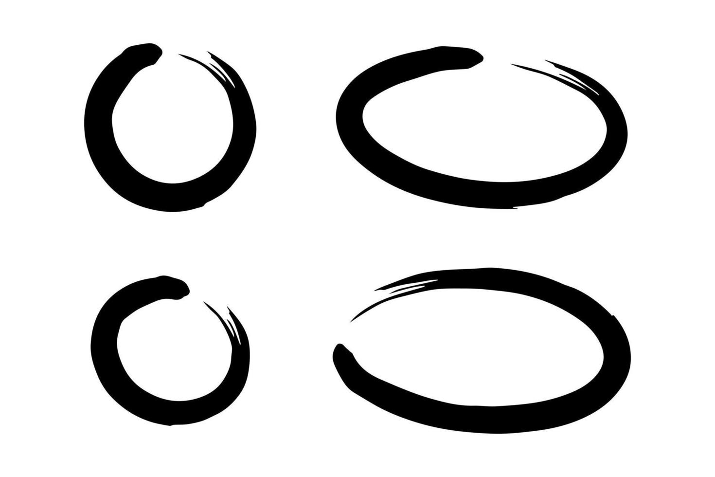 Rounds scribble line circles. Vector illustrations.