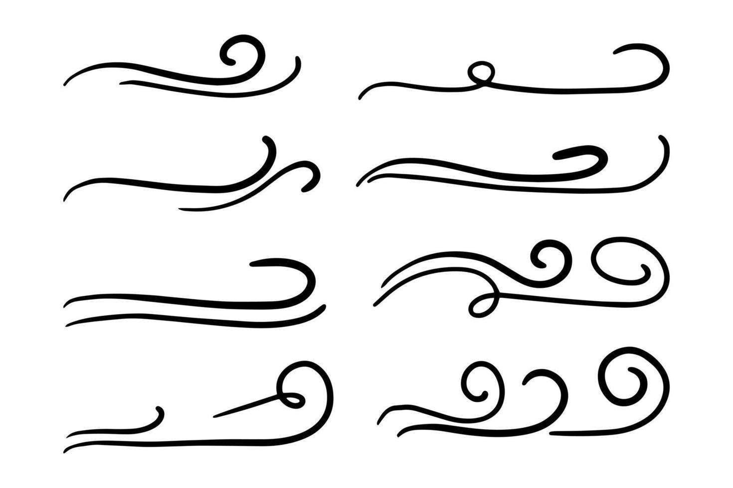 doodle wind with line art. vector illustration.