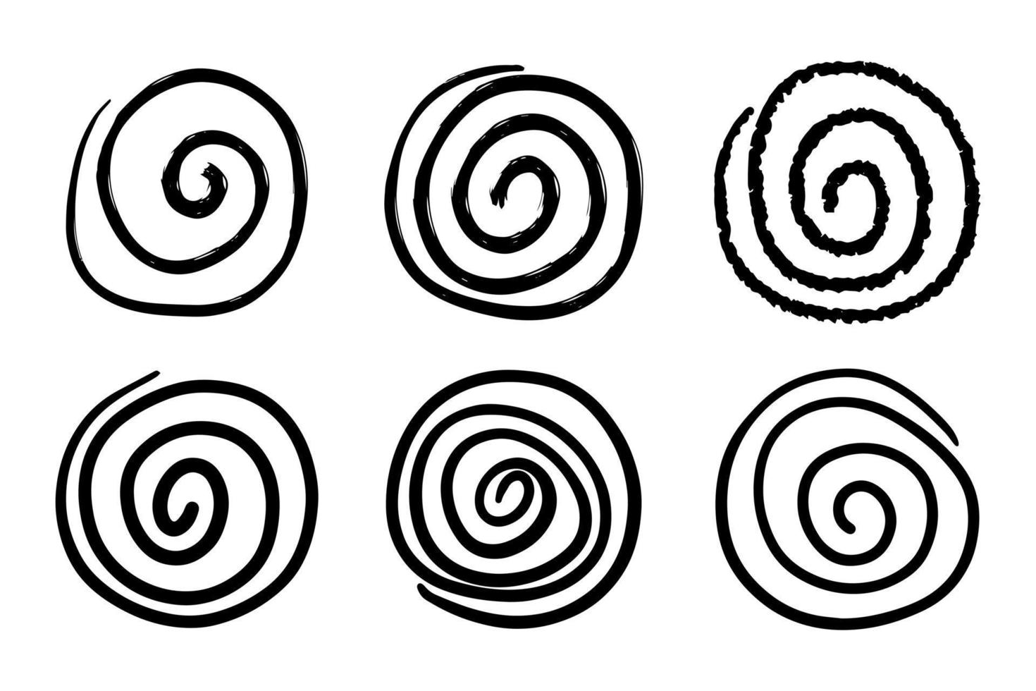 Set of swirling circles. Swirling grungy elements vector