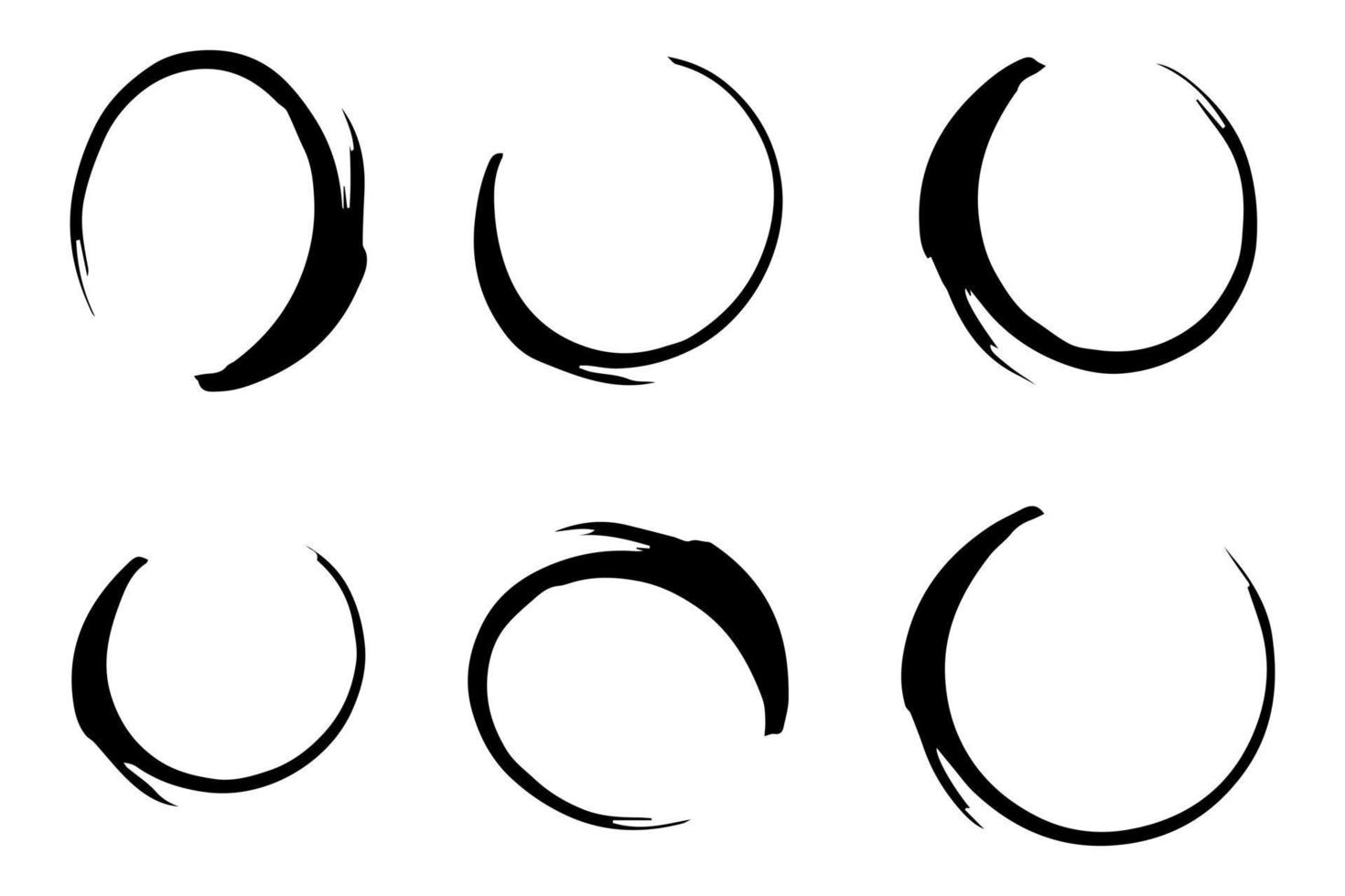 Rounds scribble line circles. Vector illustrations.