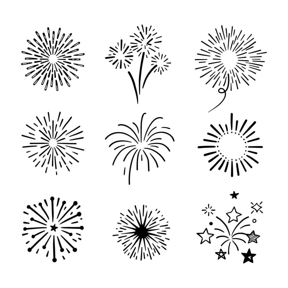 Sketch star burst line. Starburst explosion. Vector sun rays frame. Hand drawn boom.