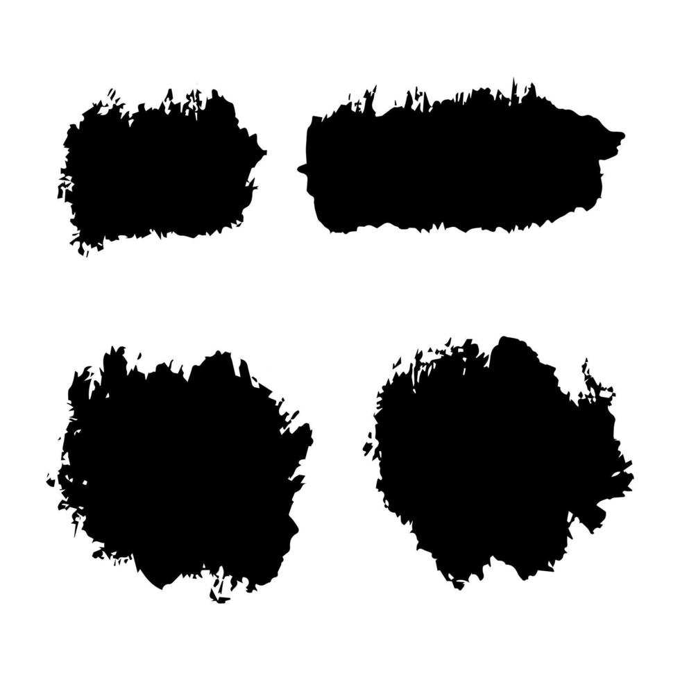 Black Distress Brushes. Grunge Texture. Splash Banner. vector illustration.