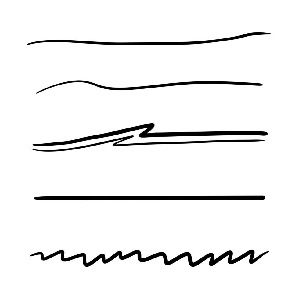 hand drawn underline collection, vector illustration.