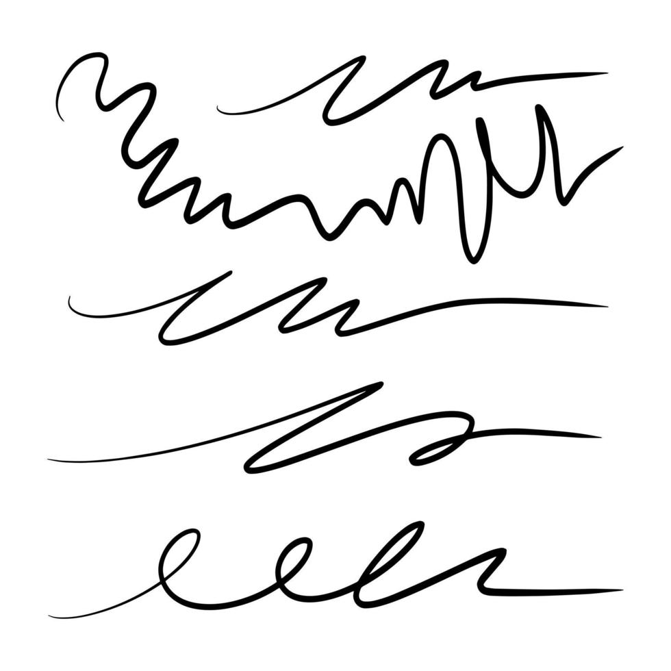 strokes, underlines, highlighter marker strokes, wave brush marks. vector