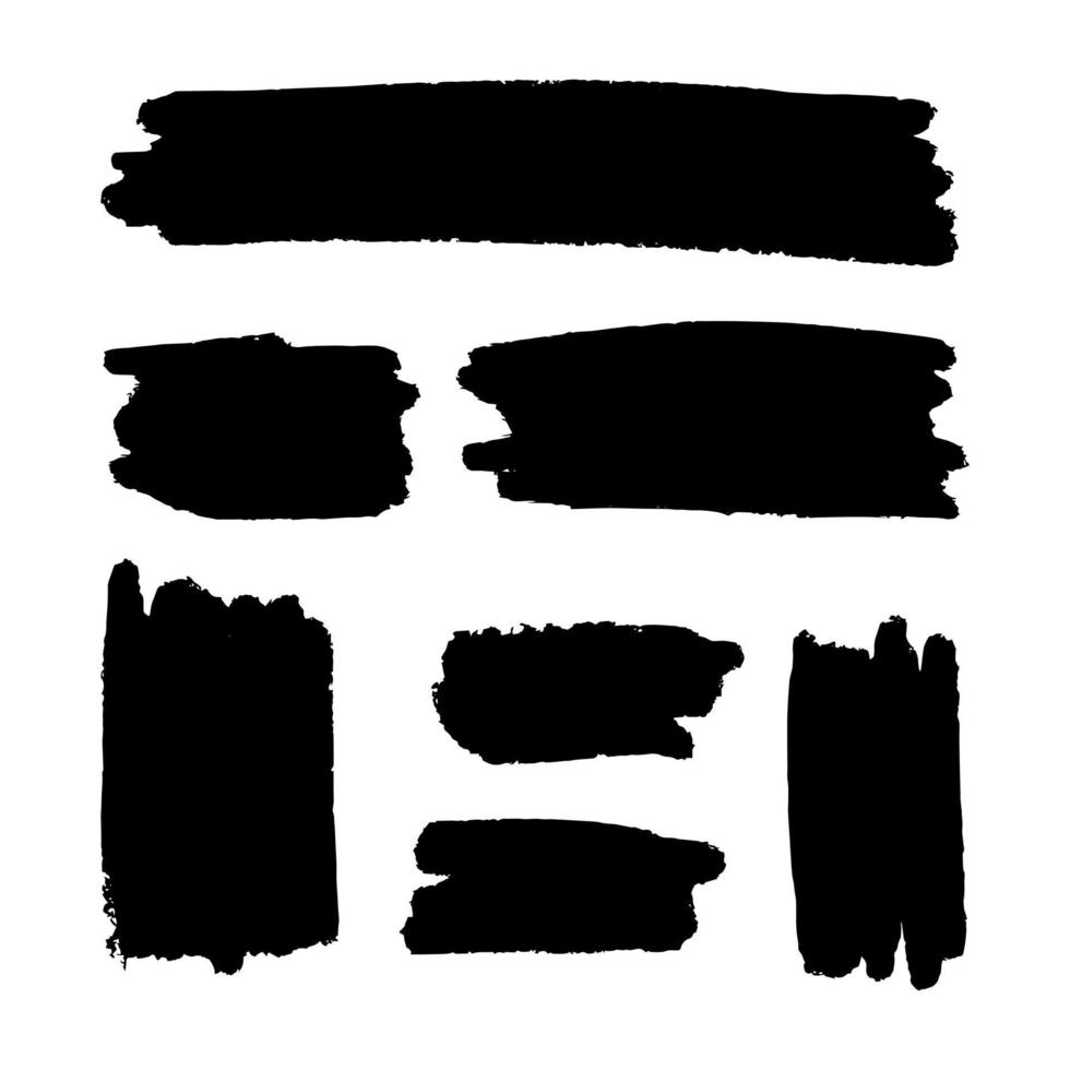 Black Distress Brushes. Grunge Texture. Splash Banner. vector illustration.