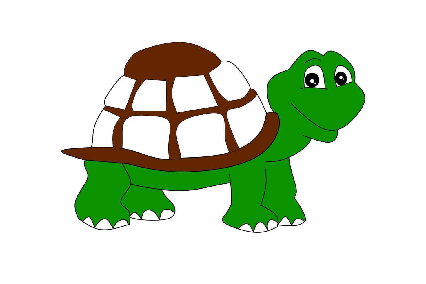 Cute turtle isolated on white background. Vector illustration.