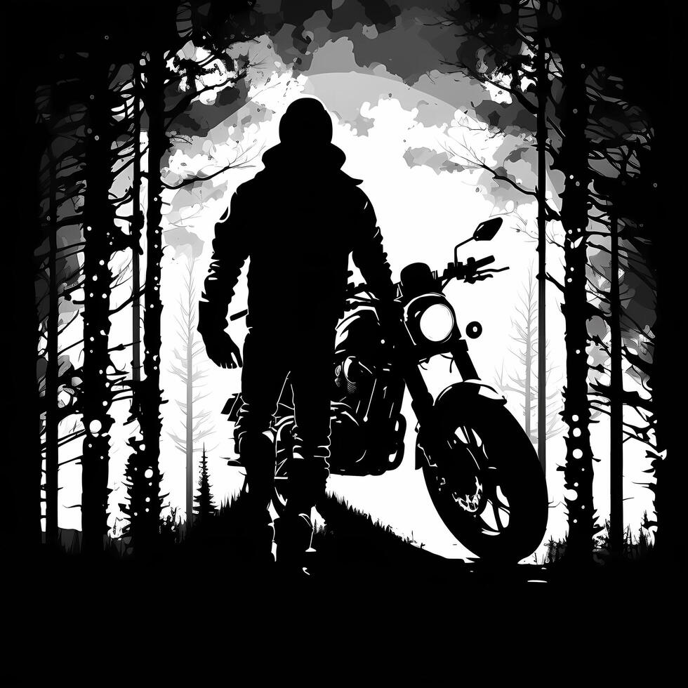 biker silhouette AI Generated photo