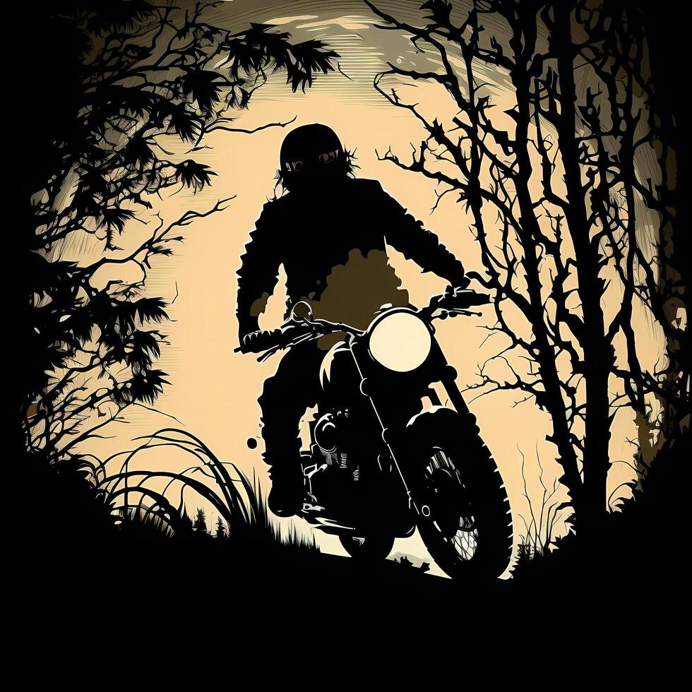 biker silhouette aesthetic photo