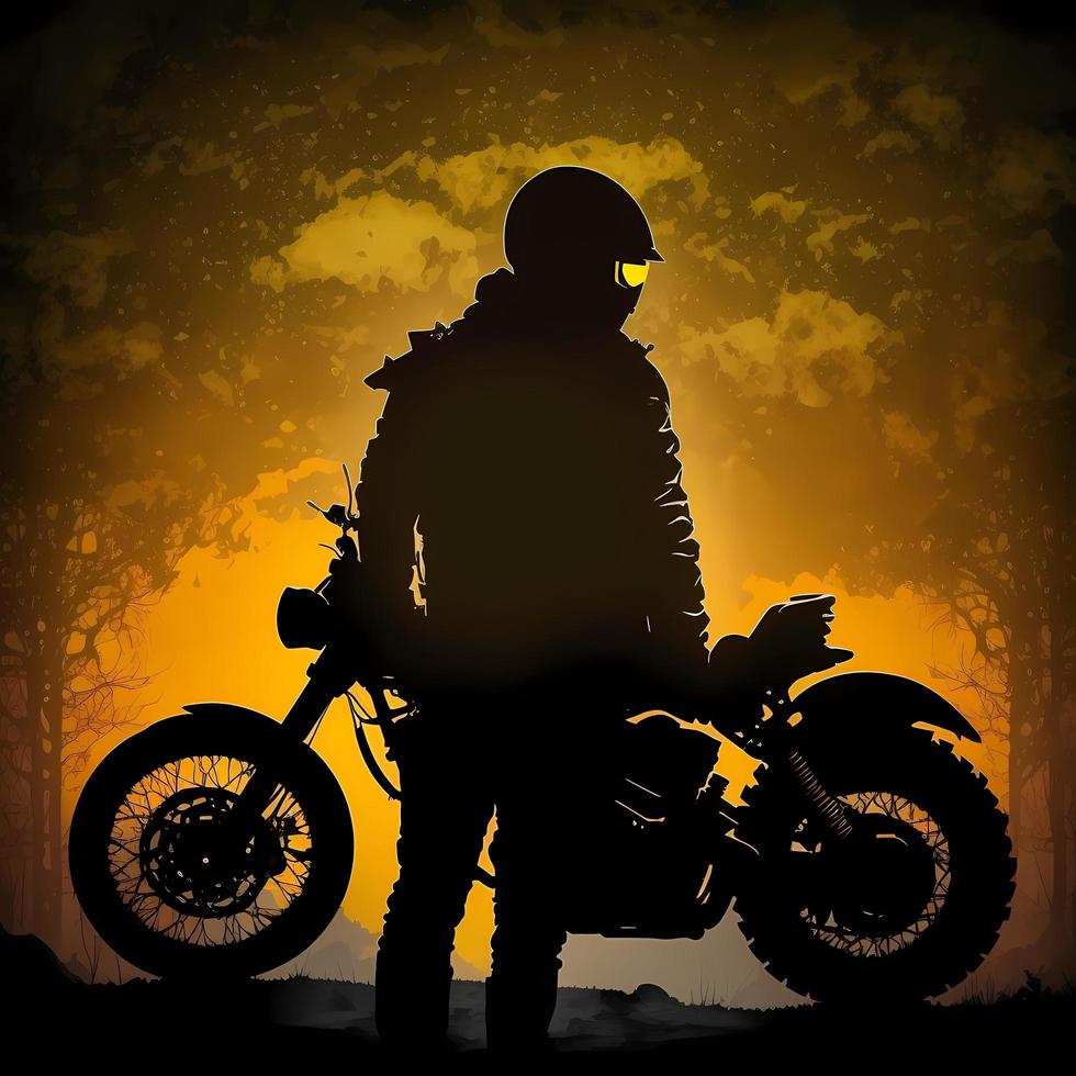 biker silhouette AI Generated photo