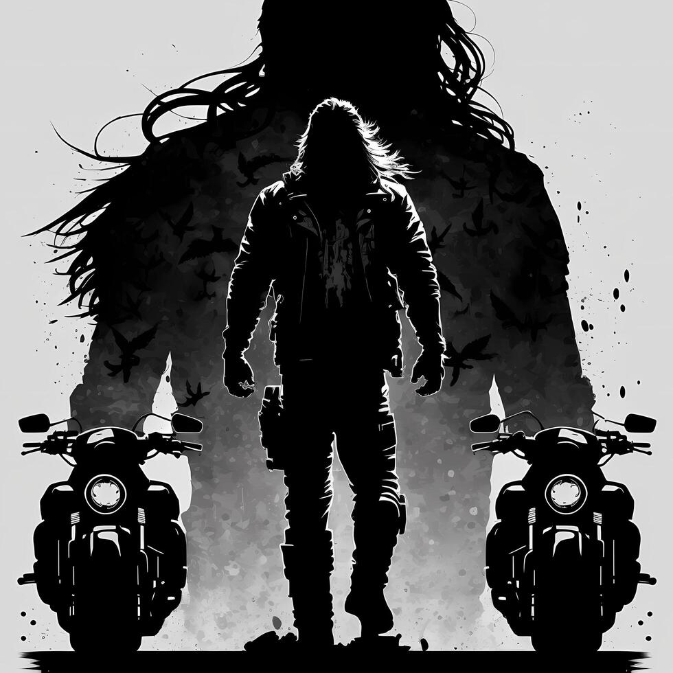 biker silhouette AI Generated photo