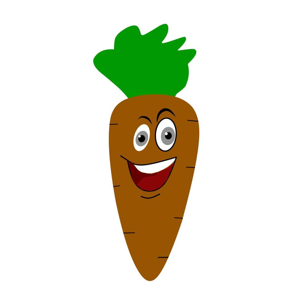 Cute Carrot With isolated white background elements. Design For children's book Vector illustration.