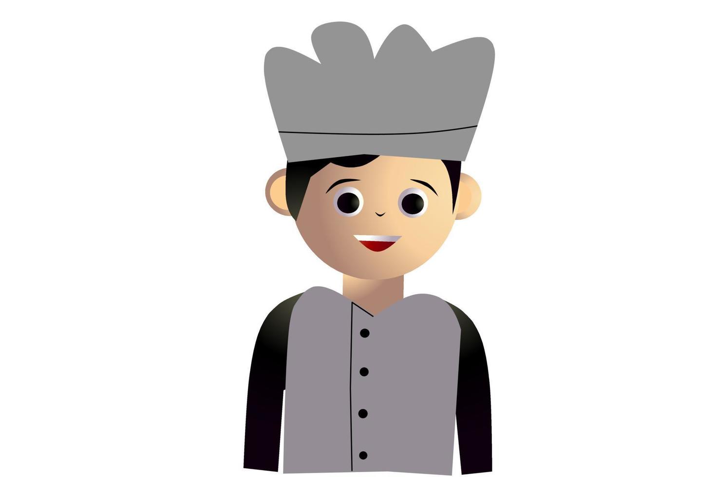 Chef cartoon avatar isolated on white background. Vector illustration.