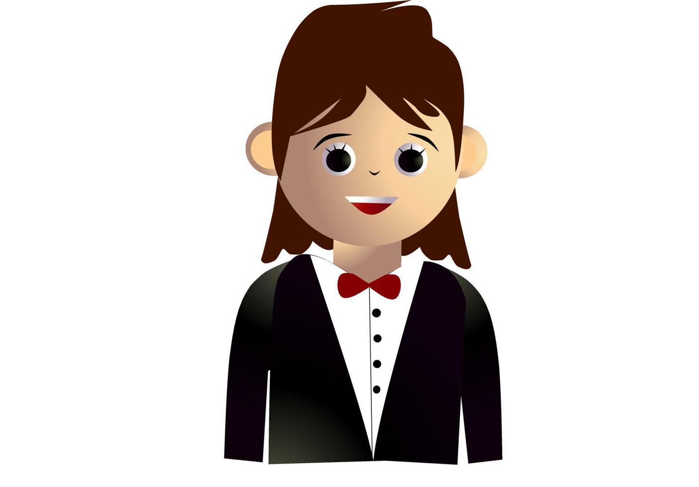 Croupier women cartoon avatar isolated on white background. Vector illustration.