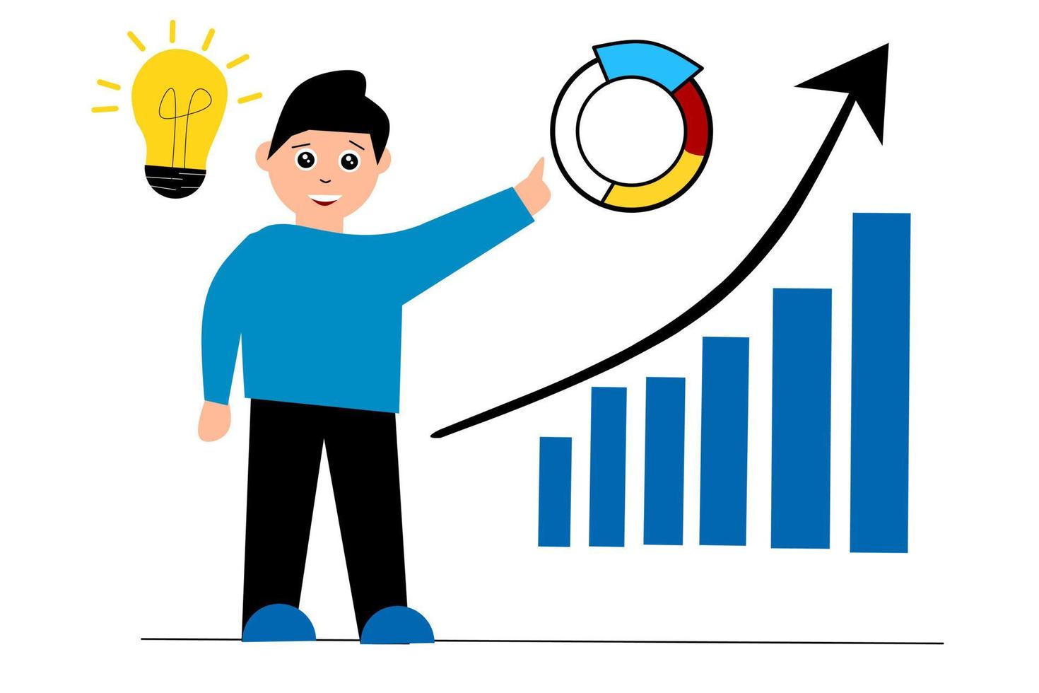 Analysis idea Business concept with isolated white background. Vector illustration.