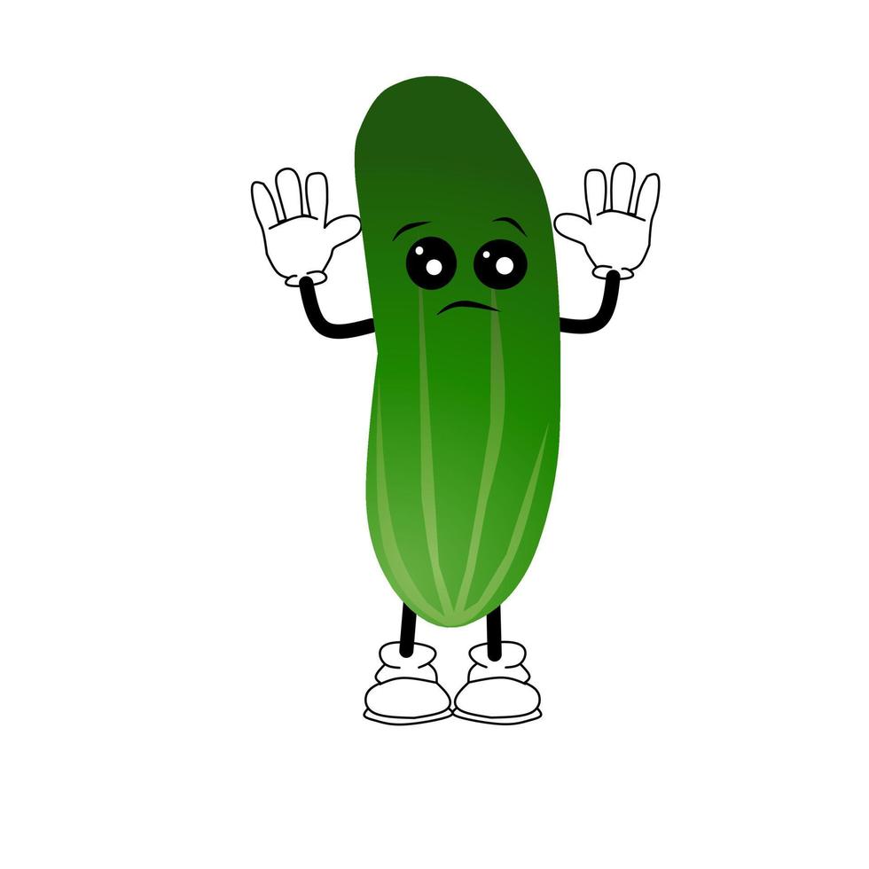 Cute cucumber With isolated elements white background. Design For children's book Vector illustration.