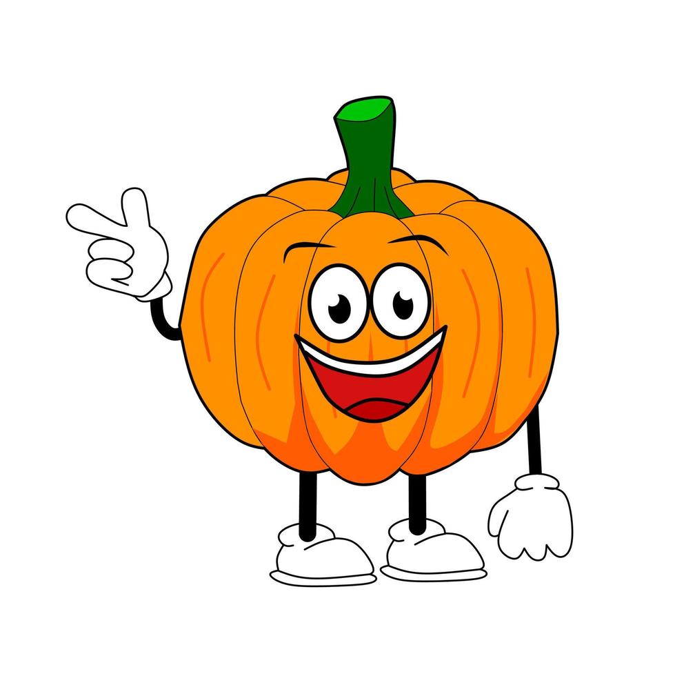 Cute Pumpkin With isolated white background elements. Design For children's book Vector illustration.