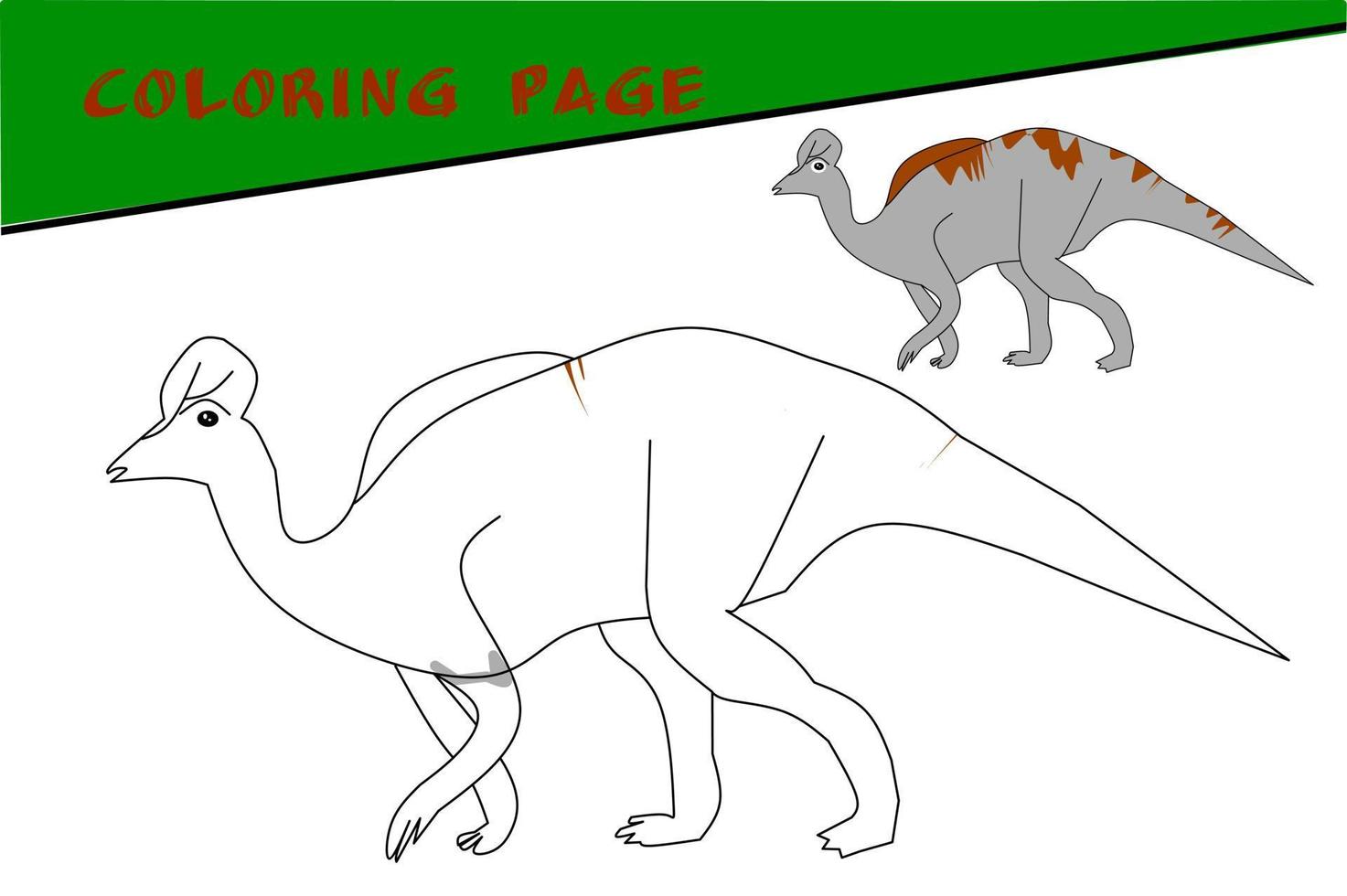 Sketch of Corythosaurus for children to color. Design For Children's book. Vector illustration