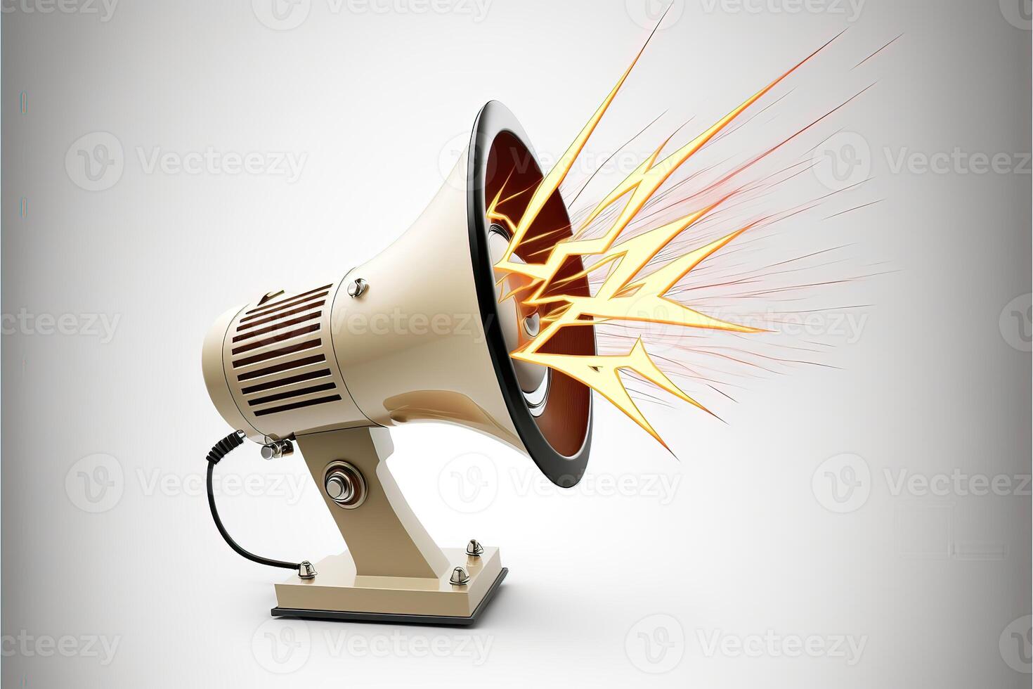 Loudspeaker with lightning. Marketing time concept. photo