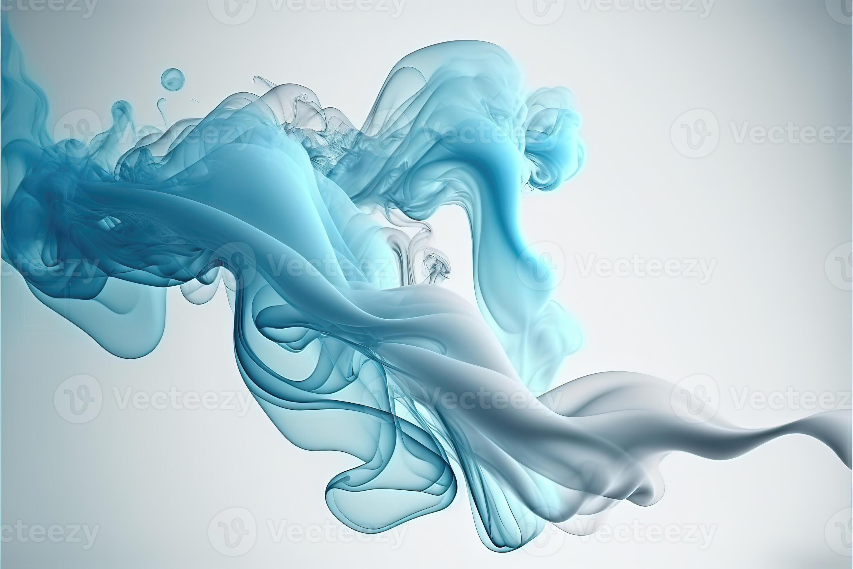 Light blue air blowing cool on white background. AI Generated 21821645