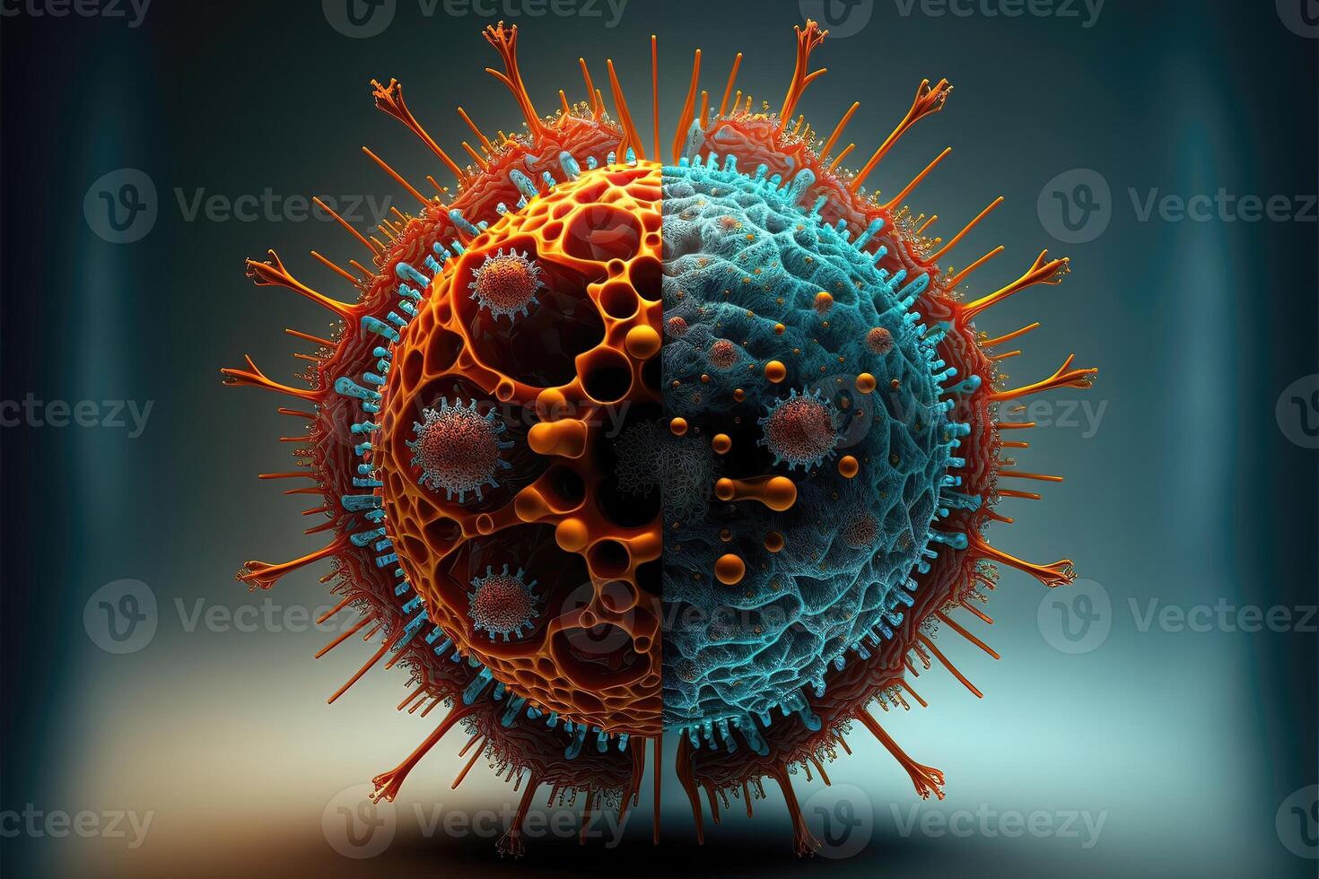 Coronavirus mutation abstract background. photo