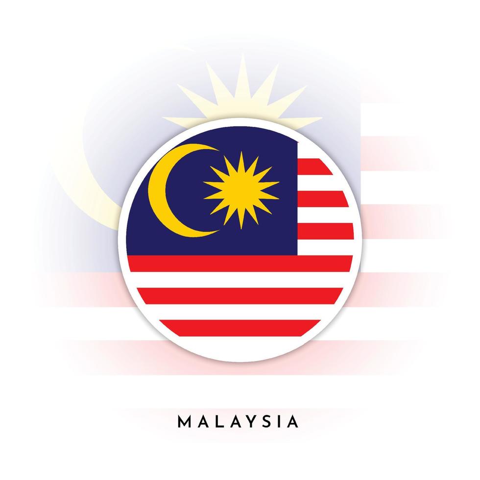 Malaysia round flag template design vector