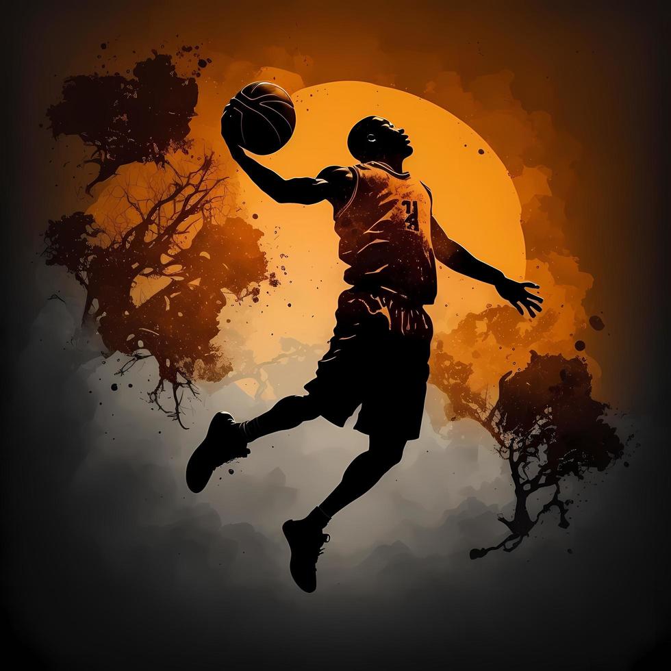 basketball silhouette AI Generated photo