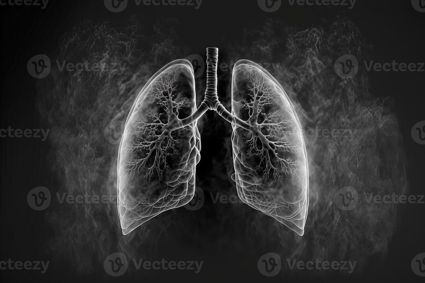 Lungs full of toxic smoke. Negative effects of smoking. Bad habit and