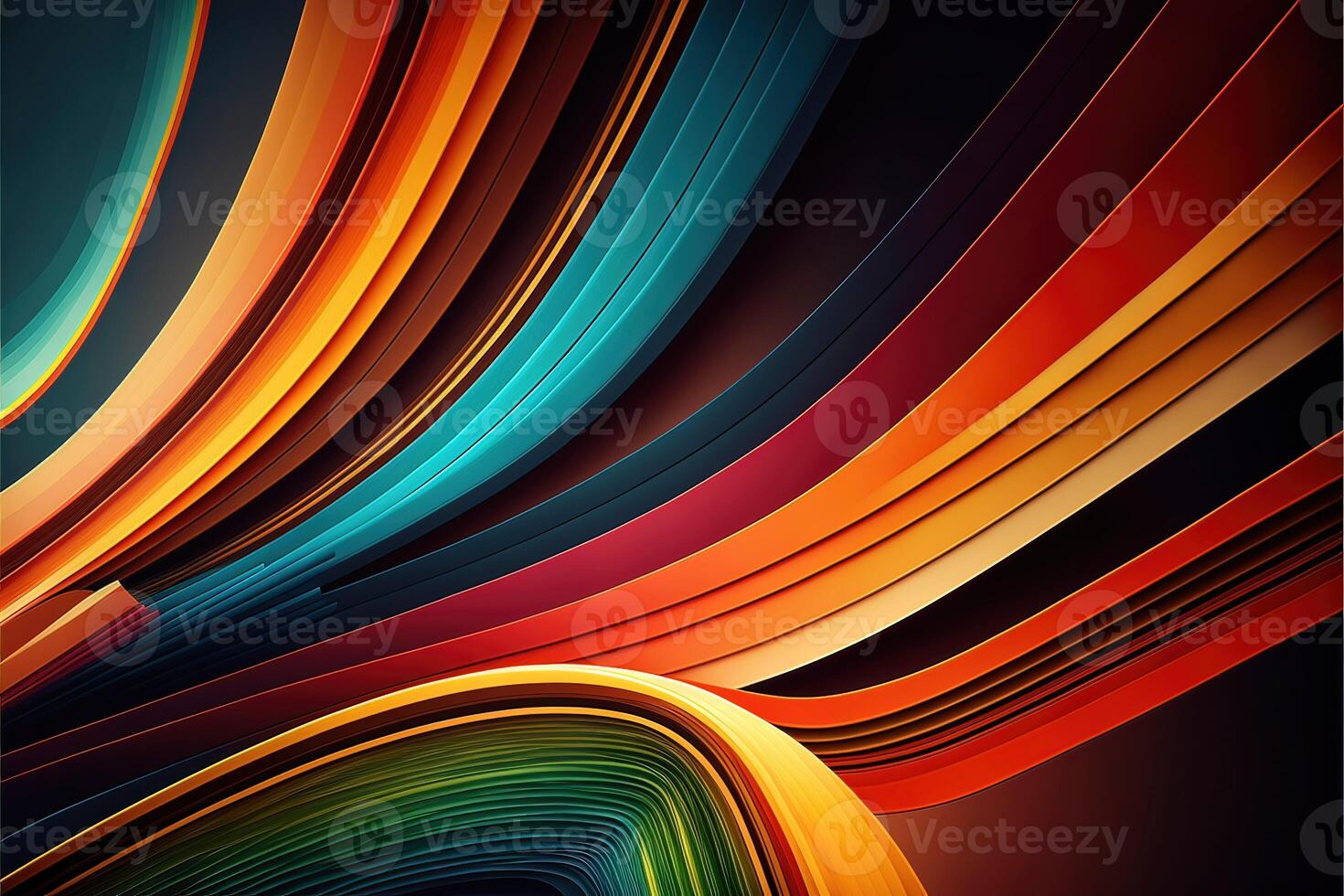 Abstract colorful lines and layers. Stripes curve wave line spectrum multicolor background. photo