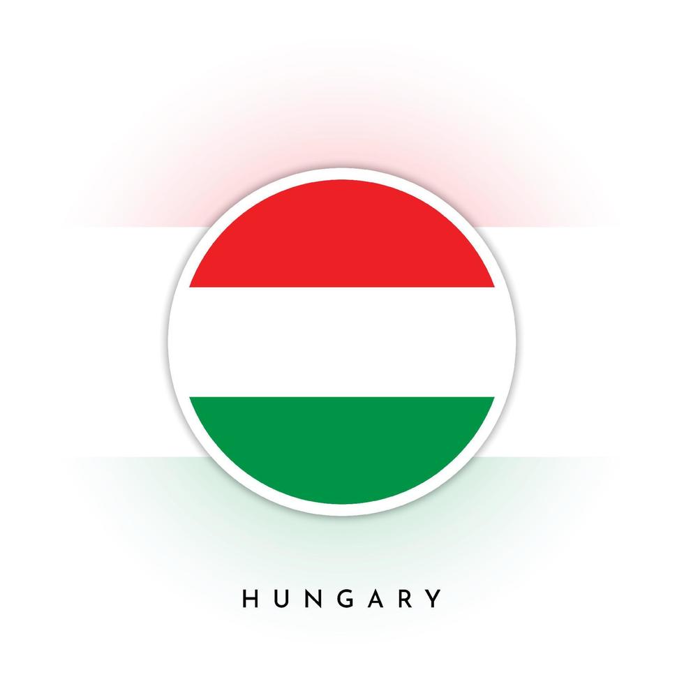 Hungary round flag template design vector