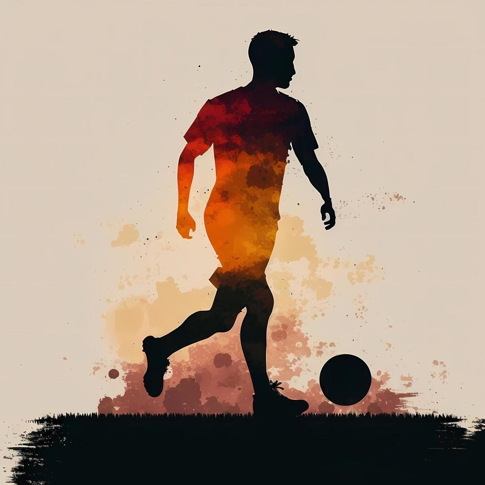 football  silhouette AI Generated photo