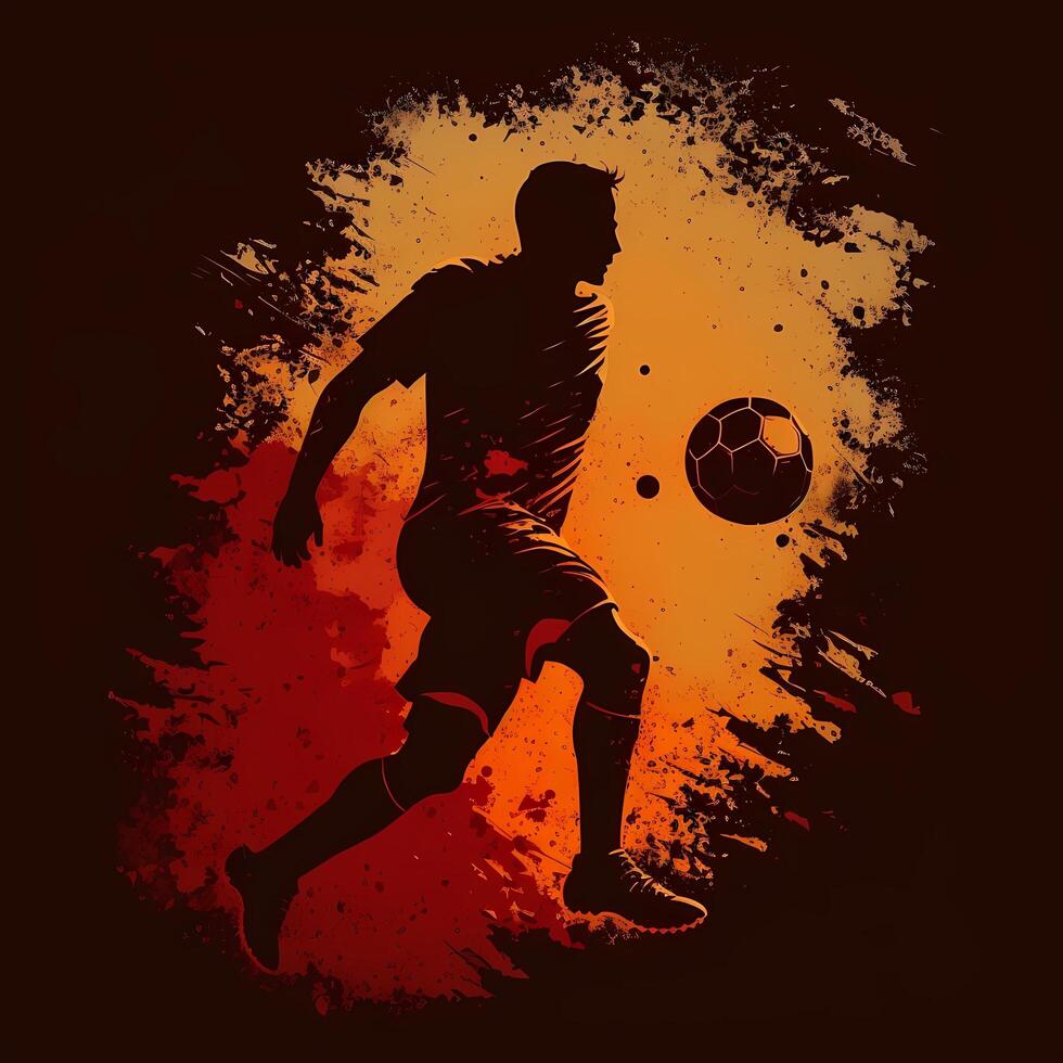 football  silhouette AI Generated photo