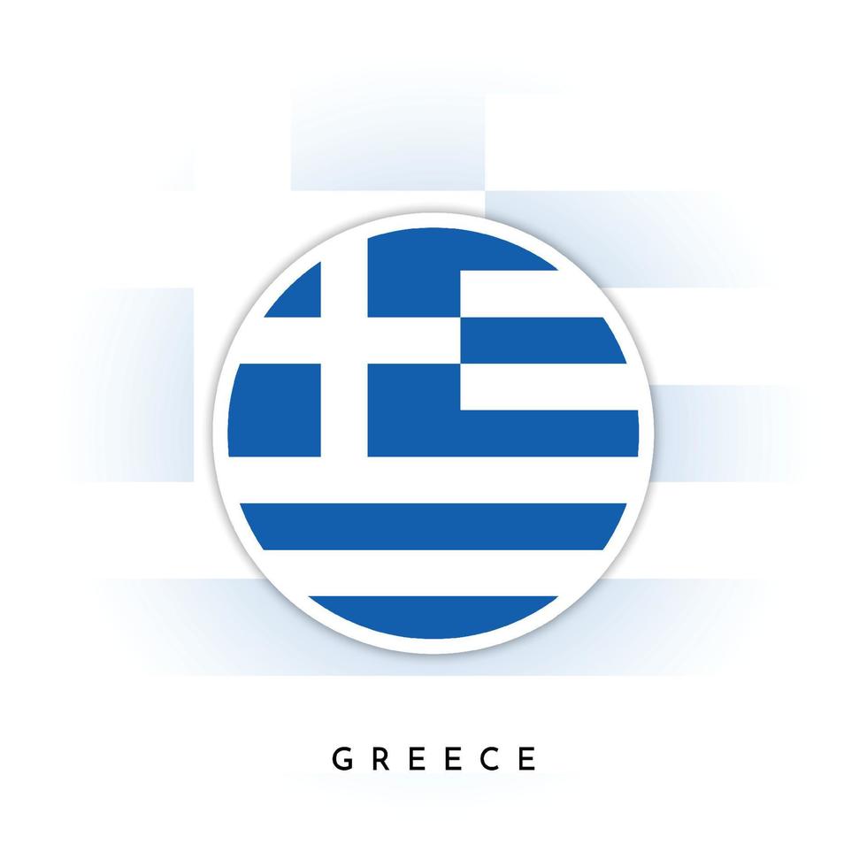Greece round flag template design vector