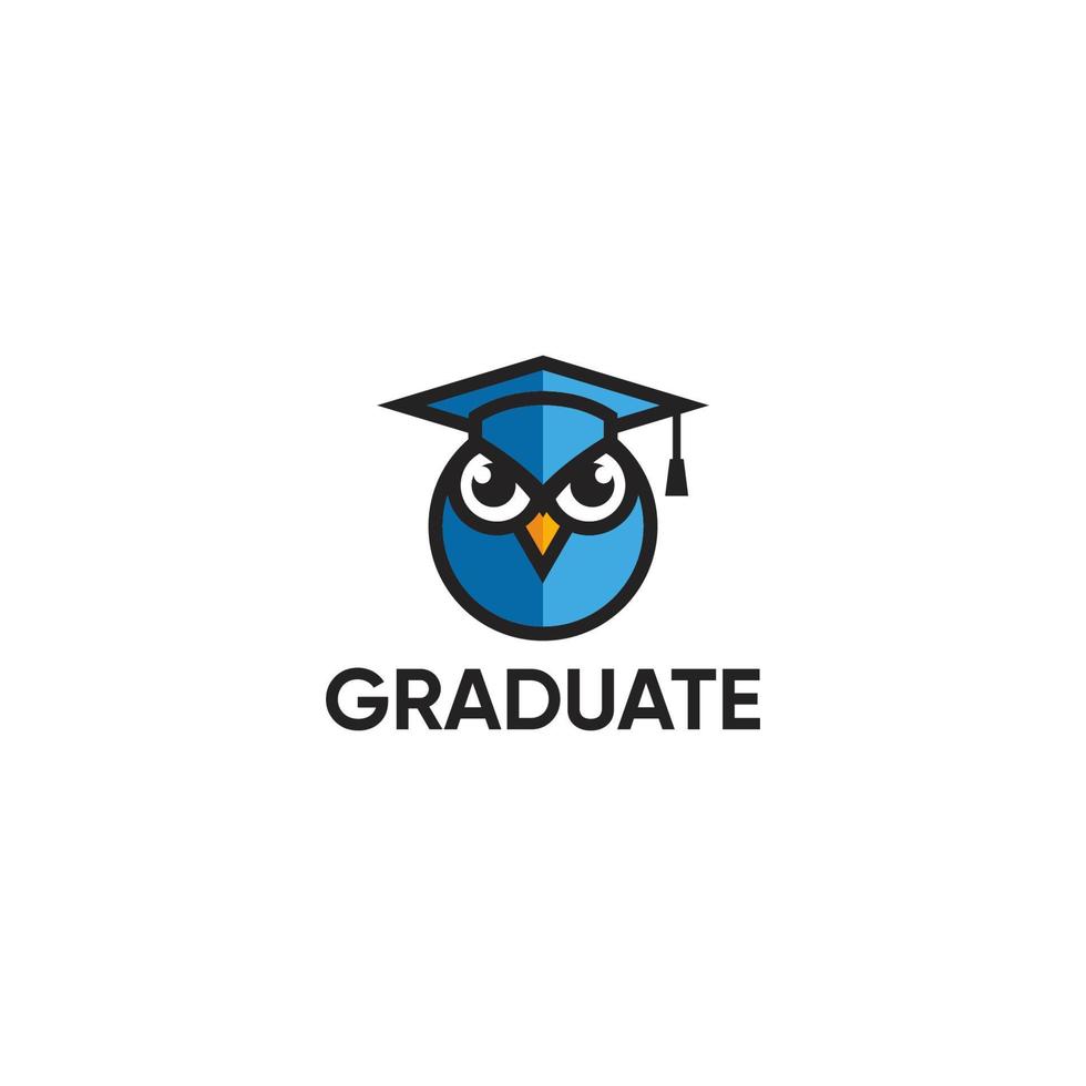 búho graduado logo vector