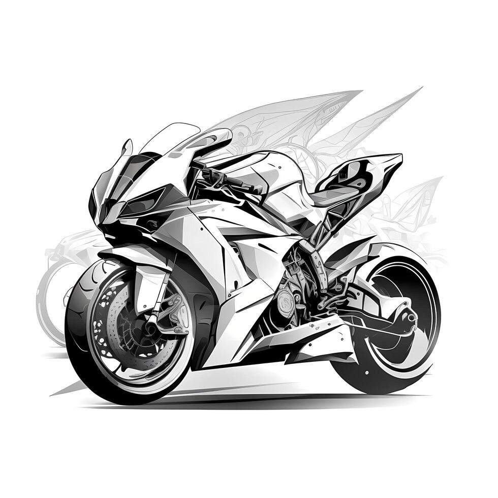 sport bike black and white photo