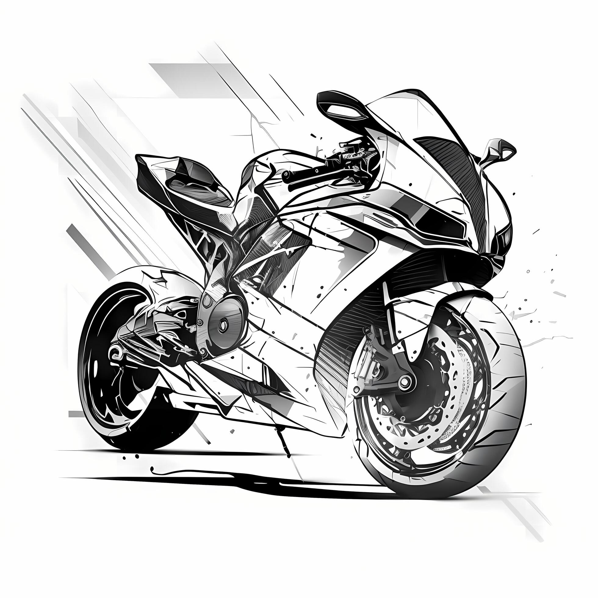 sport bike black and white AI Generated 21821975 Stock Photo at Vecteezy
