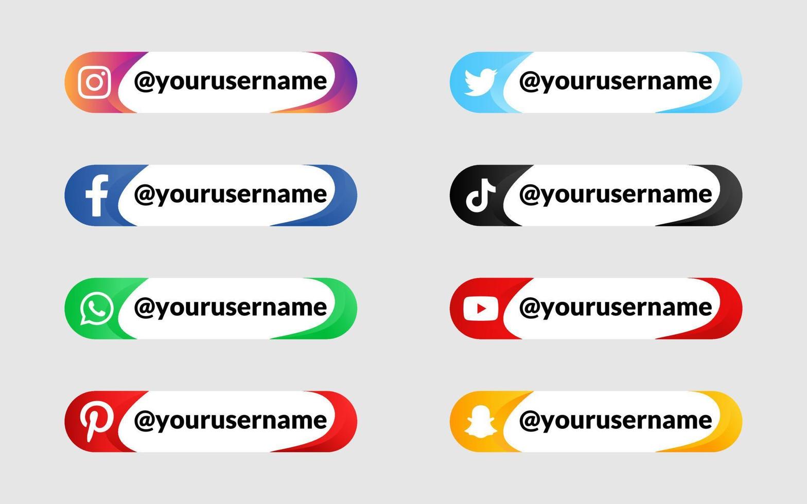 vector modern social media lower third collection