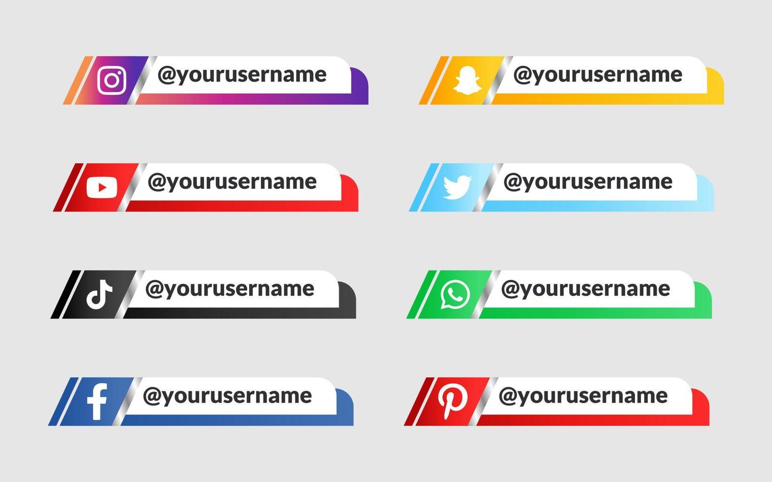 vector modern social media lower third collection
