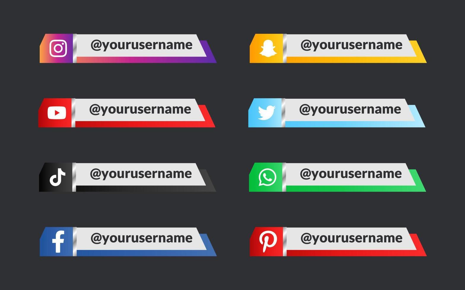 vector modern social media lower third collection