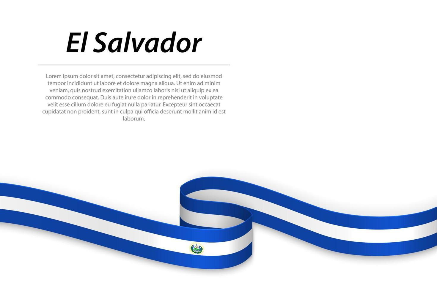 Waving ribbon or banner with flag of El Salvador vector