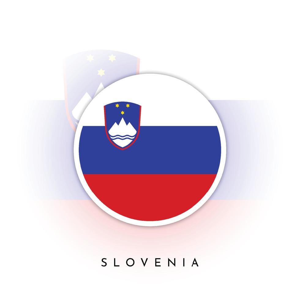 Slovenia round flag template design vector