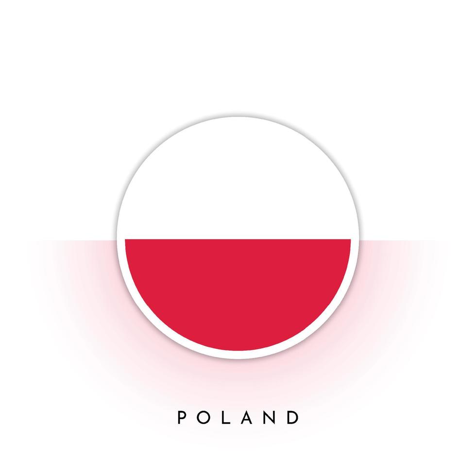 Poland round flag template design vector