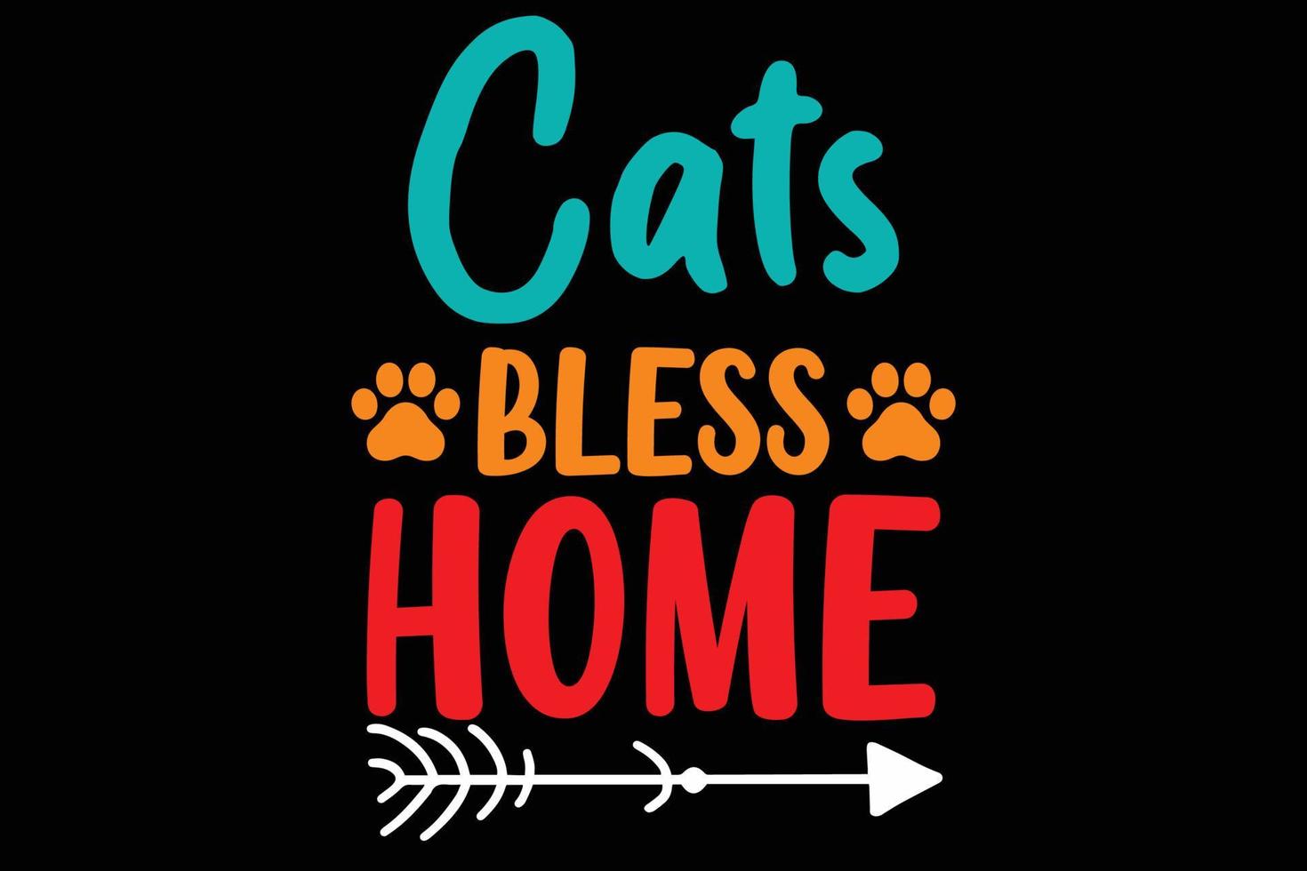 cat bless home design vector