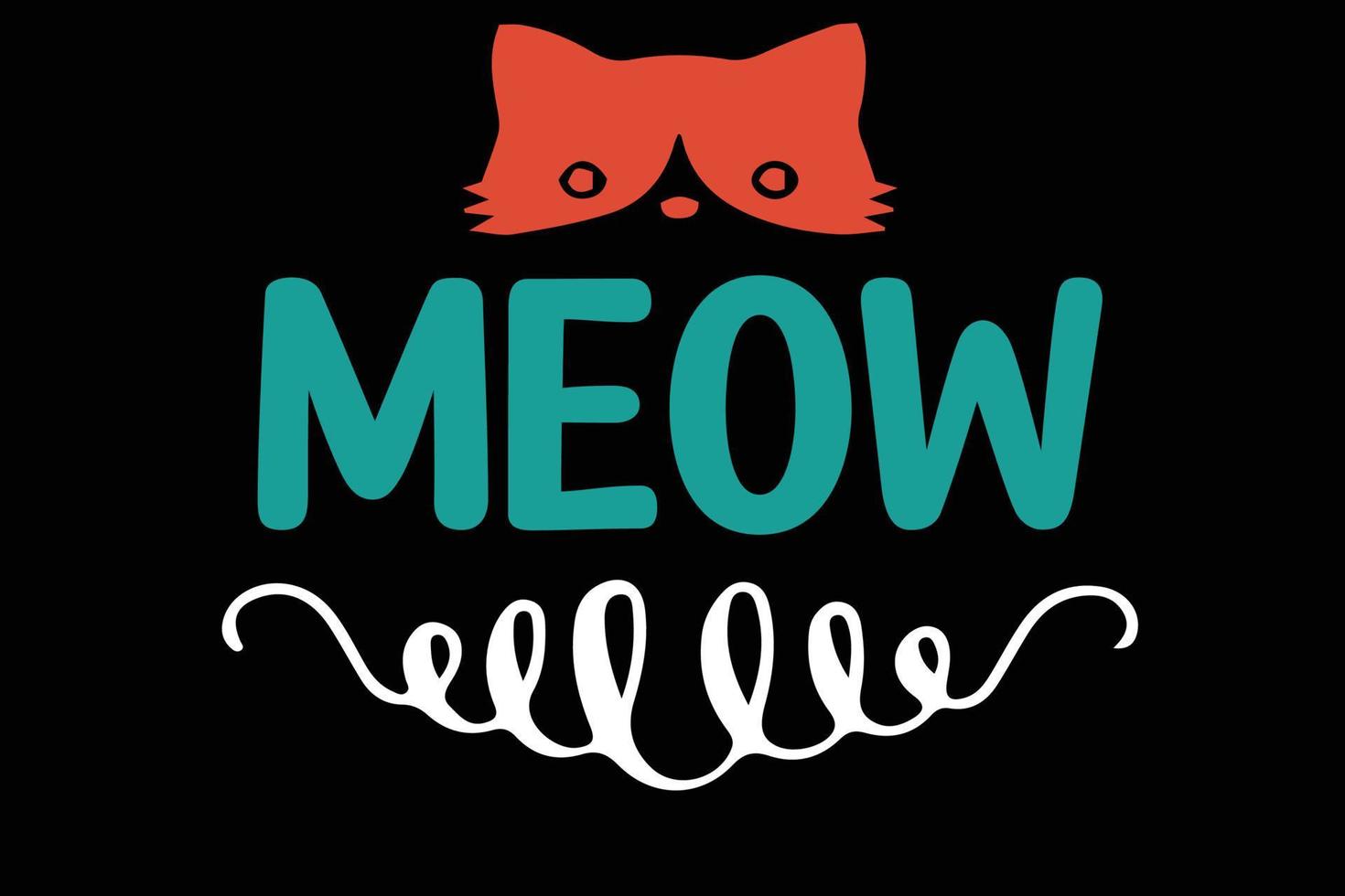 meow  cat t shirt design vector