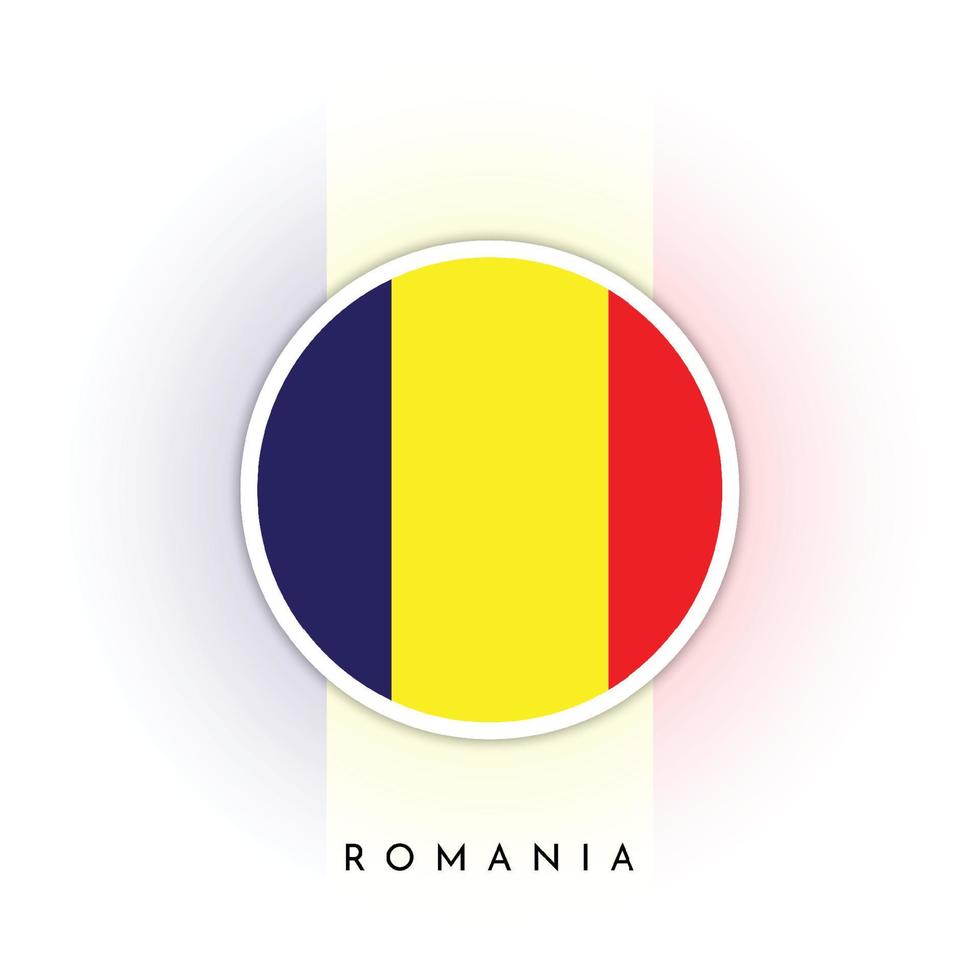 Romania round flag template design vector