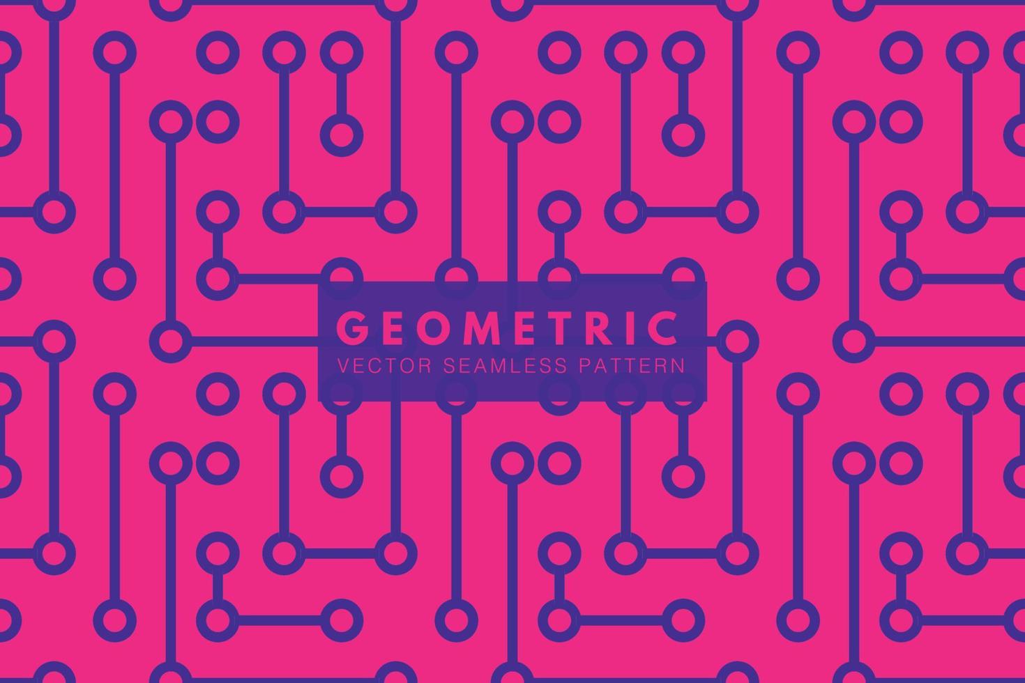 Circles and lines geometric shapes vector repeating seamless pattern